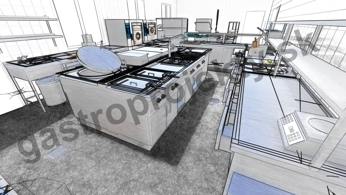 dispozícia kuchyne + 3D